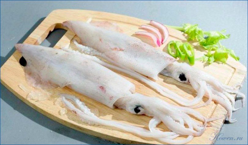 чистить, кальмары, чистить кальмары