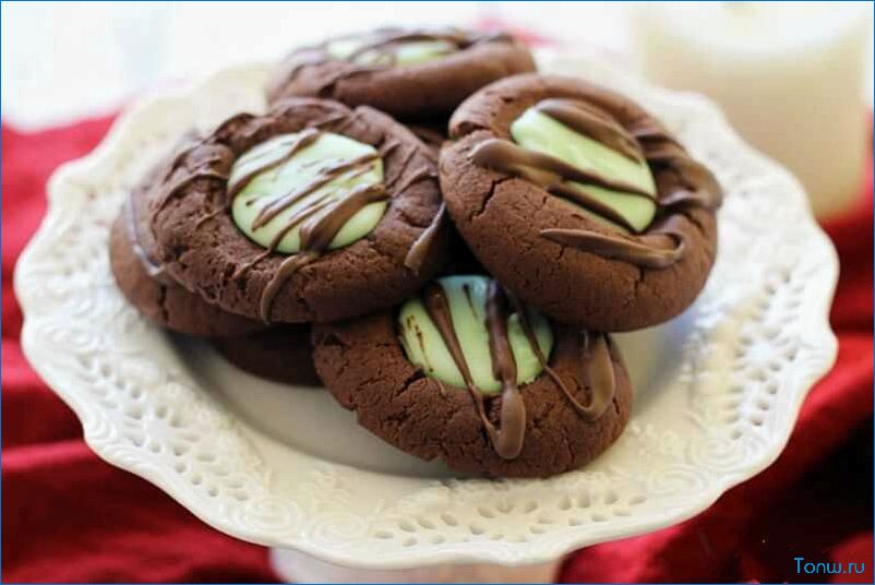 Вкусное шоколадное печенье с нежной мятно-шоколадной начинкой для настоящих гурманов