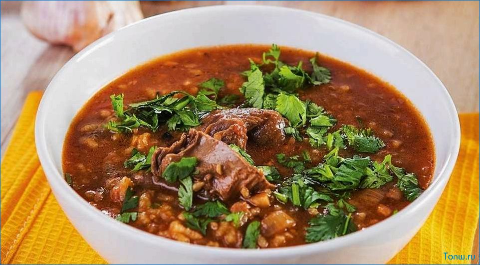 Вкусный и питательный рецепт супа харчо со свининой  