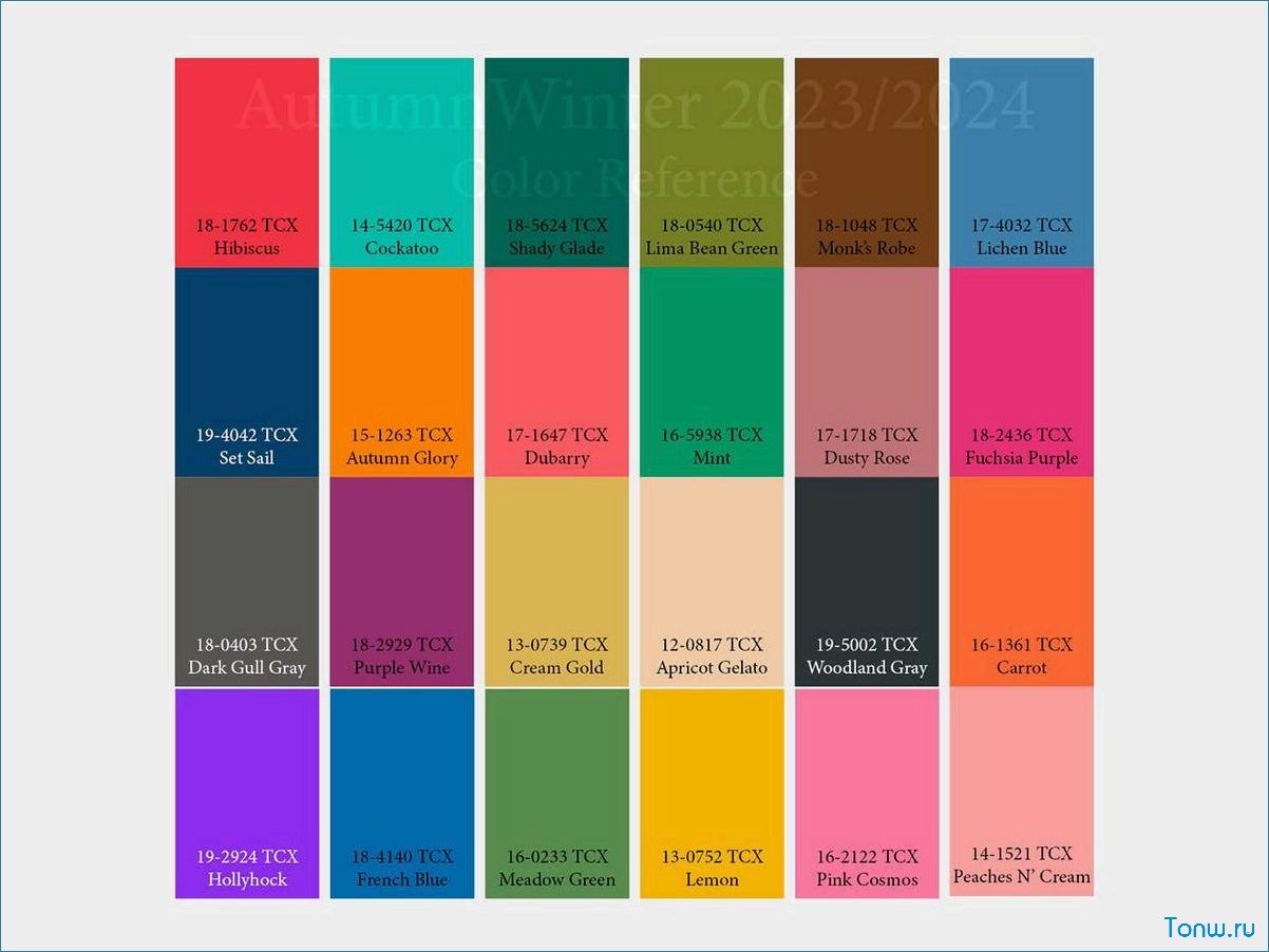 Модные цвета осень-зима 2024-2025 по версии Pantone